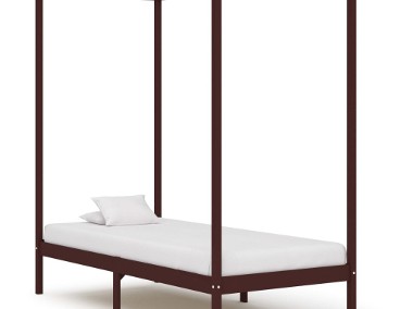 vidaXL Rama łóżka z baldachimem, ciemnobrązowa, lita sosna, 90x200 cm 283268-1