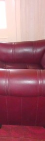 Fotel na kółkach fotele PRL imitacja skórzana skóra wiśniowy wiśnia-4