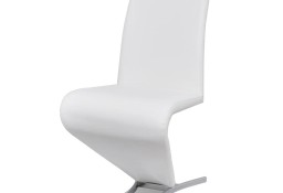 vidaXL Krzesła stołowe, 6 szt., białe, sztuczna skóra270795