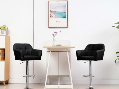 vidaXL Krzesło barowe z podłokietnikami, czarne, sztuczna skóra249750-1