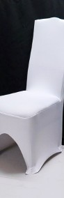 Białe Elastyczne Pokrowce krzesła kanciaste 50szt spandex-3