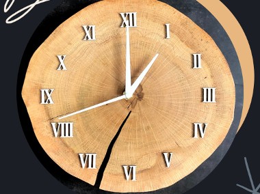 Zegar z drewna 30 cm. Pełna personalizacja: dąb, wiąz, brzoza-1