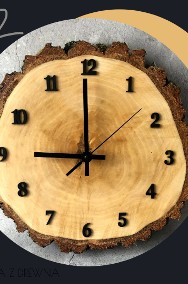Zegar z drewna 30 cm. Pełna personalizacja: dąb, wiąz, brzoza-2