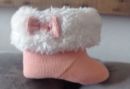 Kozaczki dla niemowlaczka 11 cm różowe