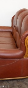 Zestaw wypoczynkowy skórzany: sofa z opcją spania typu belgijskiego + 2 fotele.-4