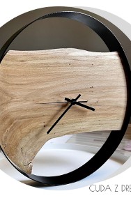 Drewniany zegar ścienny w stylu loft, unikatowy! TYLKO na zamówienie!-2