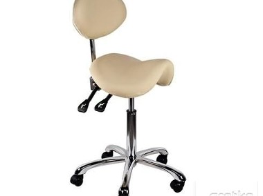 Krzesło siodłowe regulowane obrotowe beżowe kosmetyczne-1