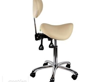 Krzesło siodłowe regulowane obrotowe beżowe kosmetyczne-2