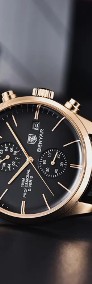 Zegarek męski Benyar 42mm złoty na pasku chronograf wodoszczelny WR100m box -3