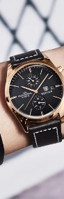 Zegarek męski Benyar 42mm złoty na pasku chronograf wodoszczelny WR100m box -4