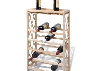 vidaXL Drewniany stojak na 25 butelek wina, lite drewno jodłowe241068-1