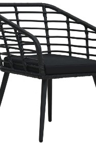 vidaXL Krzesła ogrodowe z poduszkami, 2 szt., polirattan, czarne48578-2