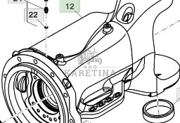 John Deere 8360R Obudowa Pochwa Tylnej Zwolnicy Osi Lewa CZĘŚCI R275130