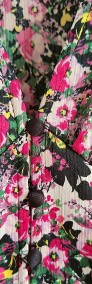 Bluzka Vero Moda XS 34 S 36 satynowa guziki kwiaty floral retro elegancka-3