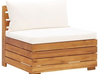 vidaXL Moduł sofy środkowej, 1 szt, z poduszkami, lite drewno akacjowe-1