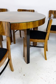 Okrągły rozkładany stół art deco i sześć krzeseł krzesła-2