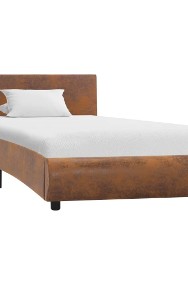 vidaXL Rama łóżka z LED, brązowa, tapicerowana tkaniną, 90 x 200 cm 285504-2
