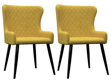 vidaXL Krzesła do jadalni, 2 szt., żółte, aksamit282530-1