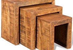 vidaXL Zestaw 3 stolików wsuwanych pod siebie, lite drewno mangoSKU:241130