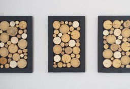 Obraz tryptyk plaster drewna, panel, drewniana rama, wysyłka