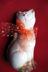 Kot - abstrakcyjna figurka wesołego kotka z ceramiki - 9 x 5 x 4 cm-2