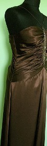 Sukienka - suknia maxi wieczorowa - satyna - 40 / 42 L - biust 96 cm-3