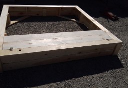 Piaskownica drewniana duża 200 cm x 200 cm 2x2 m solidna grube deski