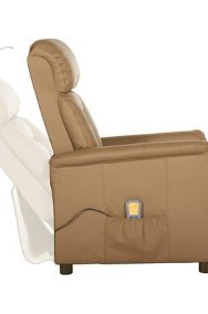 vidaXL Rozkładany fotel masujący, cappuccino, sztuczna skóraSKU:329684*-2
