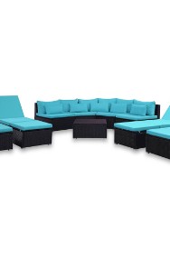 vidaXL Ogrodowy zestaw wypoczynkowy z poduszkami, 9 części, niebieski44204-2