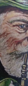 Stary obraz olejny " Fajkarz" na płótnie w ładnej drewnianej  ramie  40 x 33 cm-4