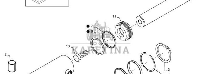 New Holland T6090 Siłownik double acting, 63.5mm rod, 260.4mm stroke 87542726-1