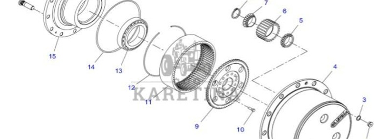 Fendt 930 933 936 939 942 Vario Gen 6 Zwolnica Kompletna Jarzmo Piasta Łożysko H218PF050026A-1