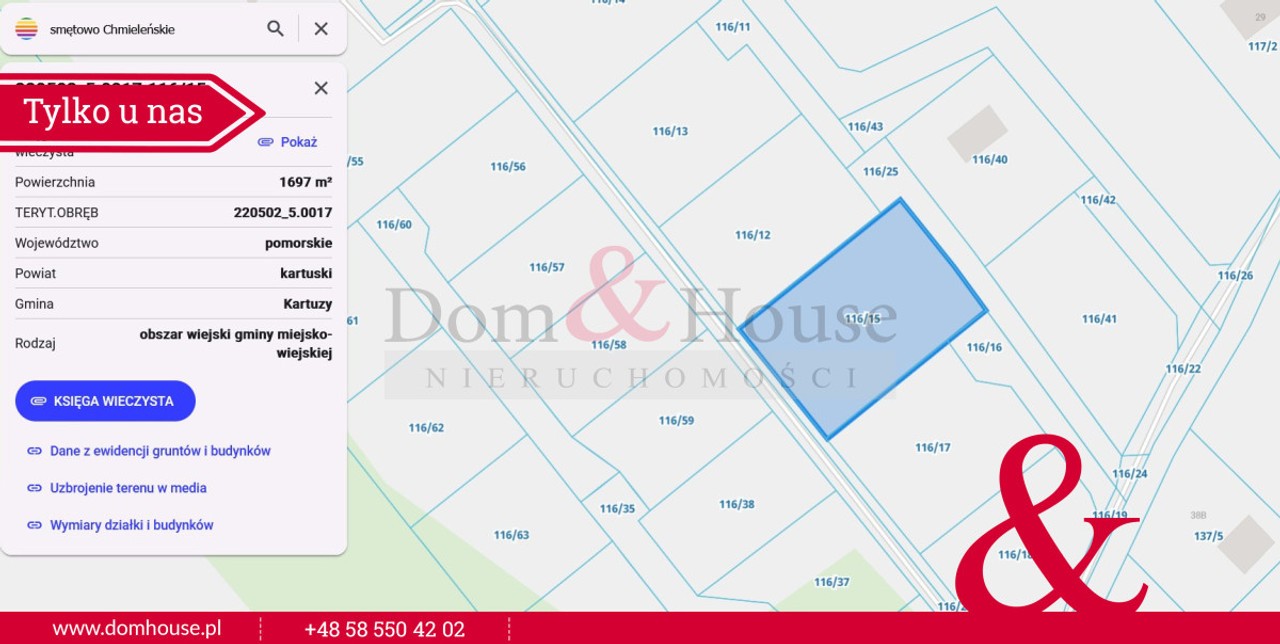 Działka budowlana 1695 + 150 m² drogi - Widok 2