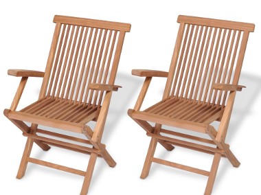 vidaXL Składane krzesła ogrodowe, 2 szt., lite drewno tekowe 41999-1