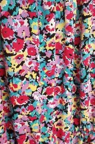 Wiskozowa bluzka tunika L 40 kolorowa kwiaty top lato-2