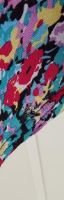 Wiskozowa bluzka tunika L 40 kolorowa kwiaty top lato-3