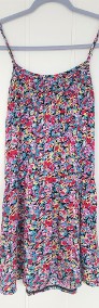 Wiskozowa bluzka tunika L 40 kolorowa kwiaty top lato-4