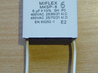 Kondensator rozruchowy 6,0µF MKSP-8 Miflex-1