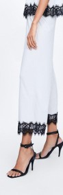 (40/L) ZARA/ Białe, długie , ekskluzywne spodnie z koronką z Madrytu/ NOWE-4