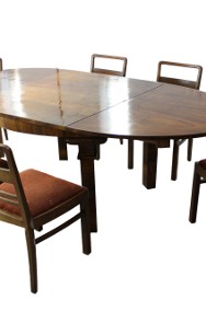 Stół i 6 krzeseł art - deco w orzechu / stan BDB / antyki-3