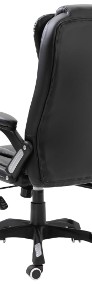 vidaXL Krzesło biurowe z masażem, czarne, sztuczna skóra20235-3