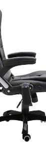 vidaXL Krzesło biurowe z masażem, czarne, sztuczna skóra20235-4