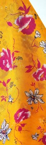 Vintage saree sari żółte w kwiaty floral indyjska sukienka retro orient-4