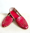 Czerwone skórzane buty sandały retro paski 40 skóra boho bohemian hippie