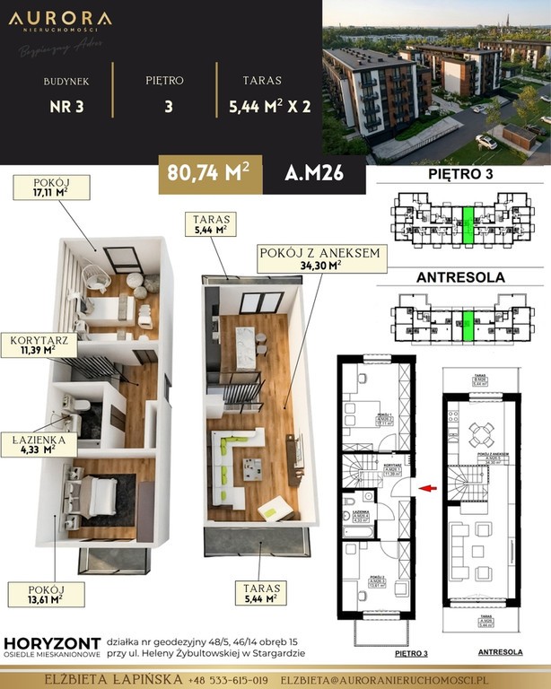 3 pok.| Taras | Antresola | Horyzont 3