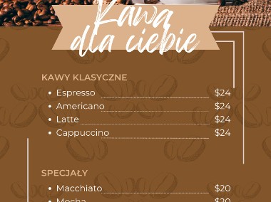 Cyfrowe menu dla Kawiarni do własnej personalizacji-1