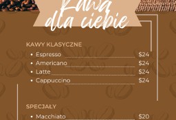 Cyfrowe menu dla Kawiarni do własnej personalizacji
