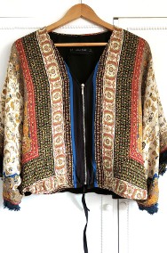 Kurtka narzutka kimono Zara XS 34 boho bohemian etno hippie kolorwe-2