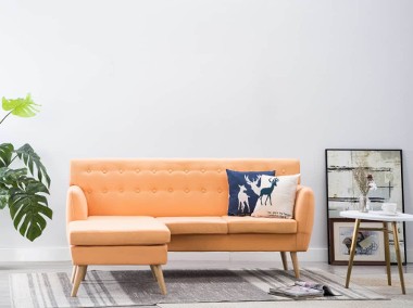 vidaXL Sofa z leżanką, obita tkaniną, 171,5x138x81,5 cm, pomarańczowa 247022-1