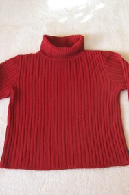 Elegancki, czerwony sweterek z golfem,  rozm. M/L   -2